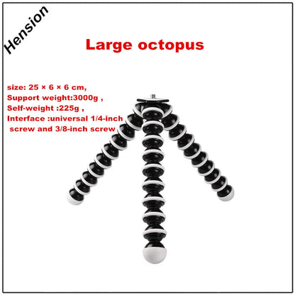 Octopus Flexible Tripod Stand for Smartphone & DSLR Camera – Foldable Desktop Tripod in 4 Sizes