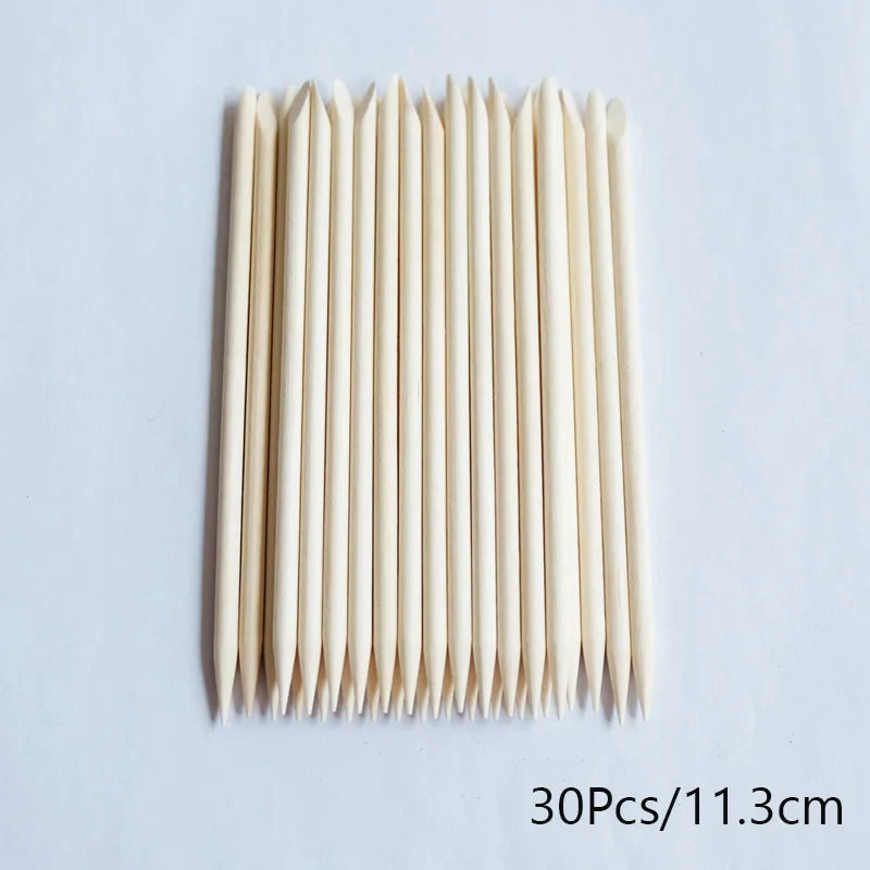 Lurayee Orange Wood Nail Cuticle Pusher – Manicure Tool for Nail Art, Gel Polish, and Nail Design