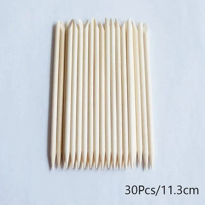 Lurayee Orange Wood Nail Cuticle Pusher – Manicure Tool for Nail Art, Gel Polish, and Nail Design