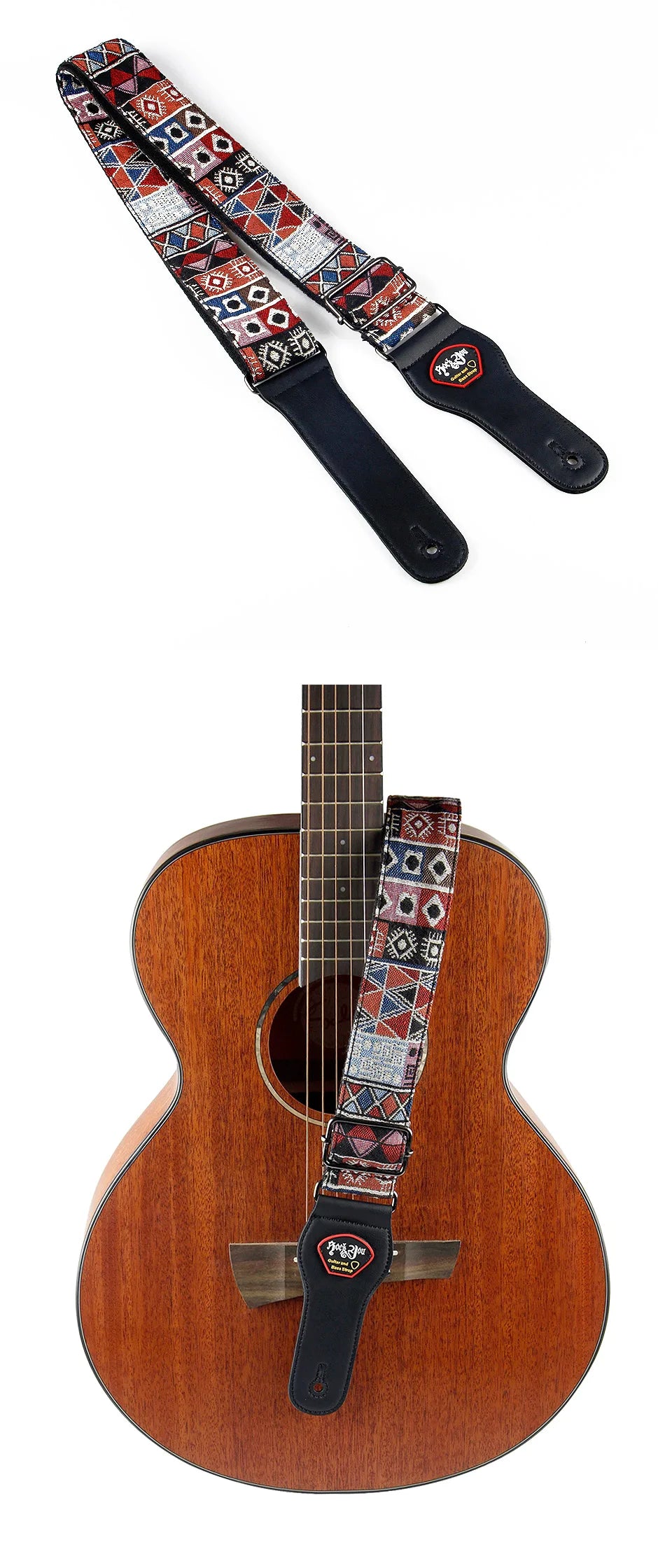 High-Quality Cotton Guitar Strap – Adjustable Length, 6.2cm Wide for Acoustic Guitar & Electric Bass