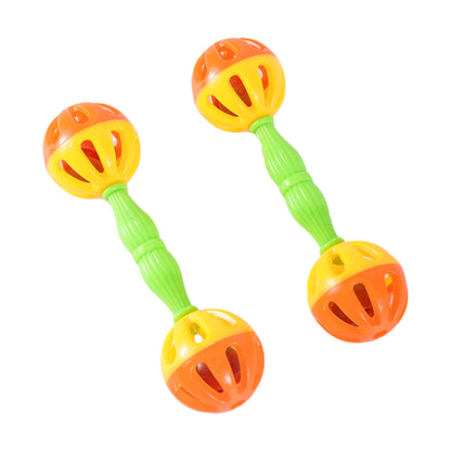 2PCS Parrot Chewing Toys – Bite-Resistant Double Head Bell Rattle Balls Interactive Bird Training Toys