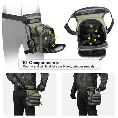 Rhinowalk 3L Motor Waist Bag – Motorcycle Waist Pack, Leg Bag, Thigh Belt, Hip Bum Fanny Pack for Cell/Mobile Phone, Travel