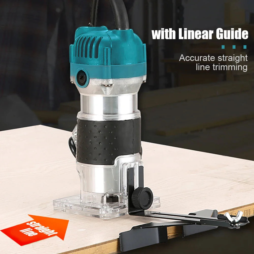 800W 30000RPM Electric Wood Router – 1/4 Inch Woodworking Trimmer & Carving Milling Tool