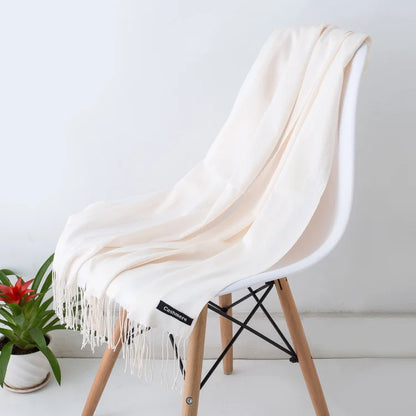 Desgine Solid Cashmere Scarf – Warm Autumn Winter Shawl Wrap with Tassels, Unisex Pashmina for Women and Men 2024