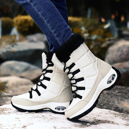 Women’s Waterproof Winter Snow Boots – Warm Plush Fur, Non-Slip Outdoor Platform Ankle Boots