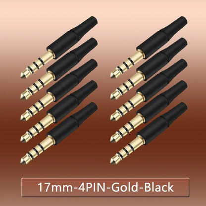 10pcs White & Black 3.5mm Stereo Headset Plug Adapter 3/4 Poles Audio Jack Connector for iPhone 2.5mm