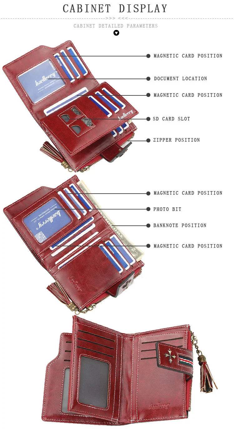 Fashion Small Leather Wallet for Women — Stylish Zipper & Hasp Card Holder, High-Quality Short Credit Card Purse