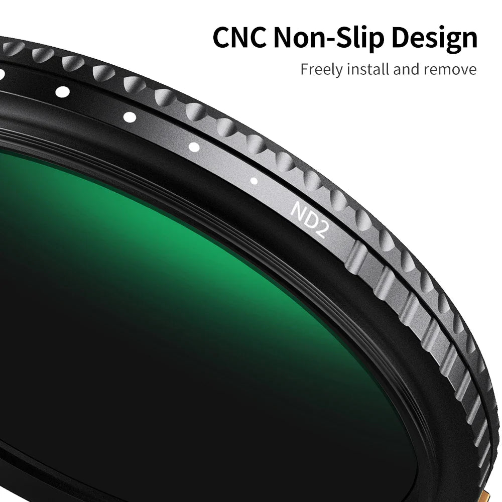 K&F Concept Variable ND Filter ND2–ND400 | HD Adjustable Neutral Density Lens Filter, 49mm–82mm