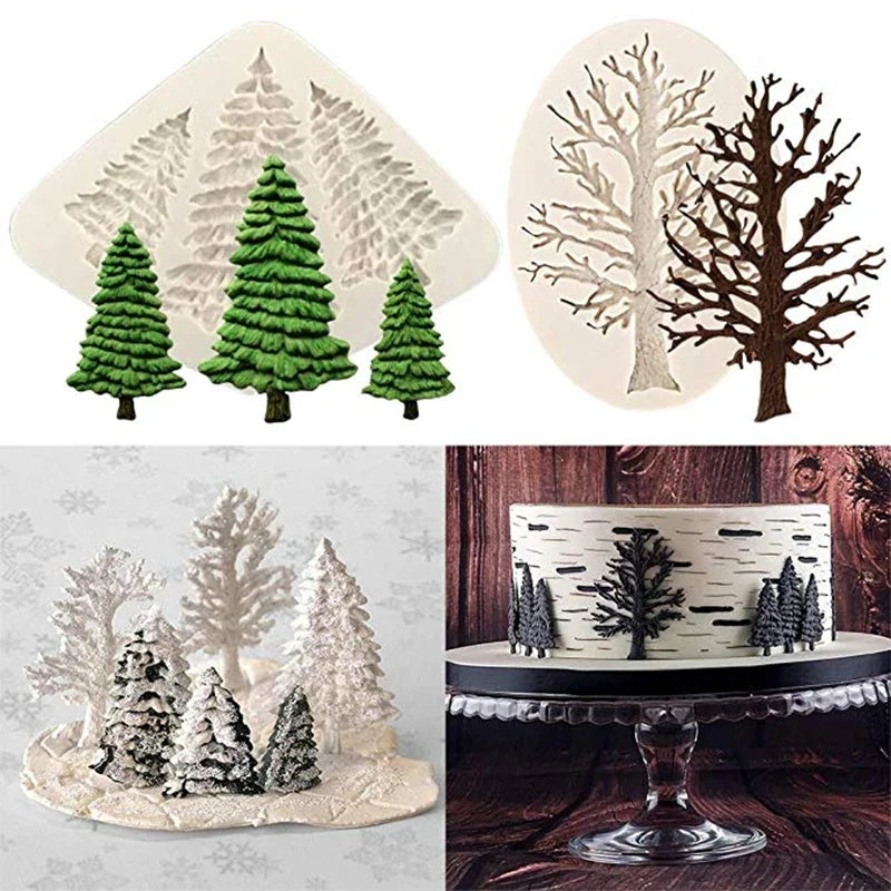 Christmas Tree Silicone Mold — Fondant Cake Decorating Sugarcraft Chocolate Gumpaste Tool