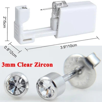 Disposable Sterile Ear Piercing Kit - Safe No Pain Tragus Piercing Gun Tool for Baby and Adult Ear Piercing