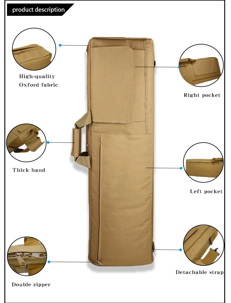 Heavy-Duty Oxford Gun Bag - Padded Hunting Rifle Carry Case for Outdoor Equipment