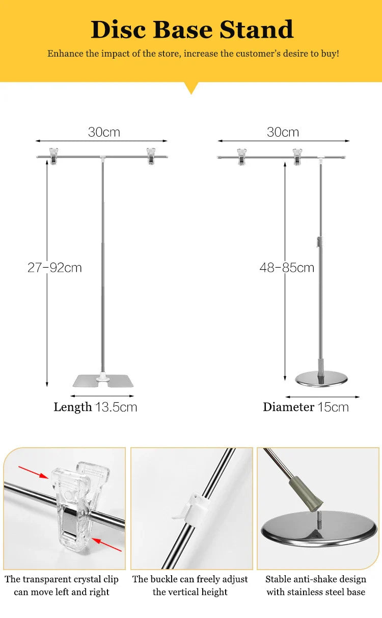 Adjustable T-Shape Photography Backdrop Stand – Background Frame Support System with Clamps for Video Studio