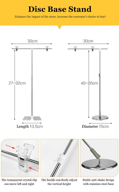 Adjustable T-Shape Photography Backdrop Stand – Background Frame Support System with Clamps for Video Studio