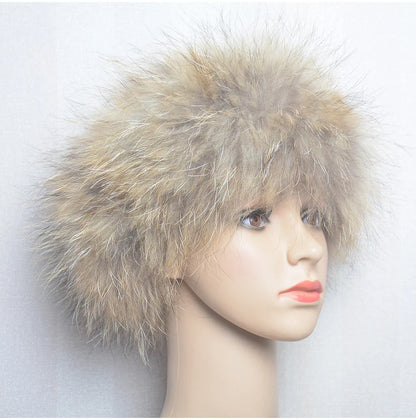 2025 Real Fox Fur Scarf and Headband – Luxury Winter Neck Warmer for Women, 100% Natural Fur, Elastic Ring Muffler
