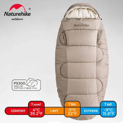 Naturehike PS300 Cotton Sleeping Bag – Wearable Winter Sleeping Bag for Hiking, Camping & Travel