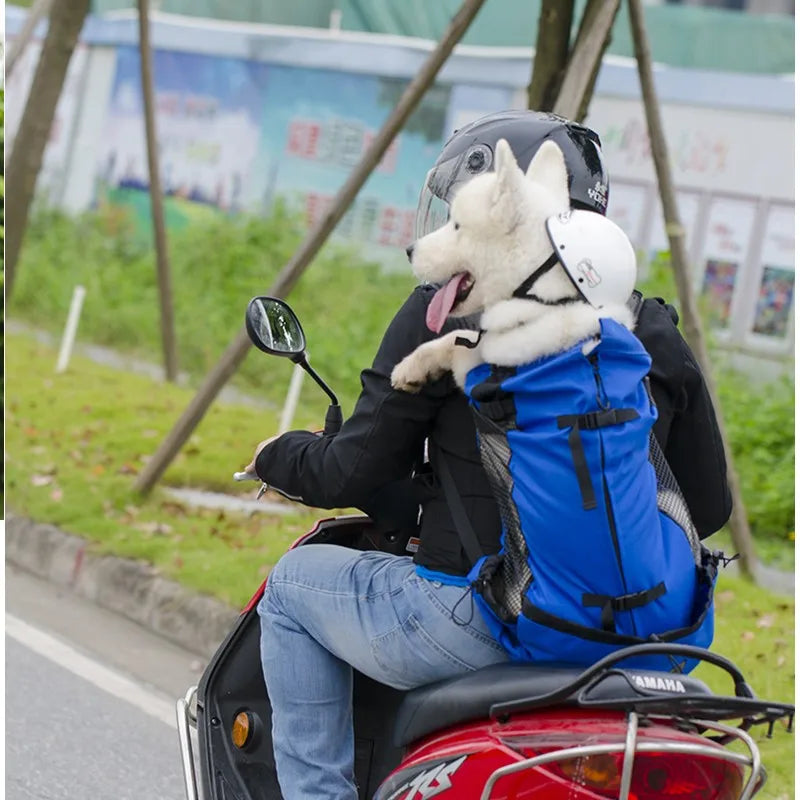 Breathable Hiking Pet Dog Carrier Backpack – Outdoor Travel Mesh Bag for Bicycle & Motorcycle