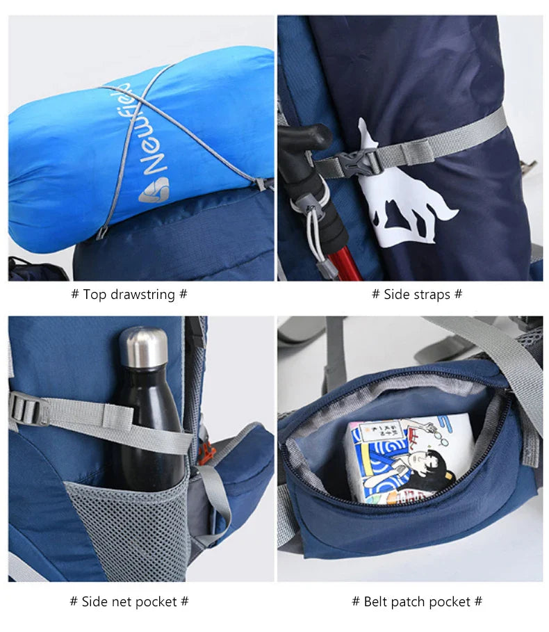 Men’s 60L Large Hiking Backpack — Mountaineering, Camping, Climbing & Outdoor Sport Rucksack XA108Y