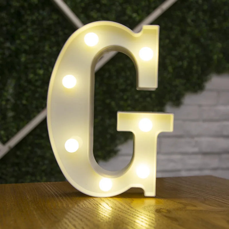 Alphabet & Number LED Lamp Night Light – Warm Battery-Powered Luminous Letter Light for Home, Wedding, Birthday & Party Decoration