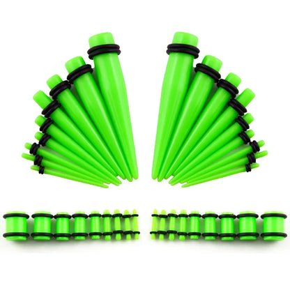 36PCS Acrylic Ear Gauge Taper & Plug Stretching Kit — Mixed Color Flesh Tunnel Expansion Jewelry 14G-00G