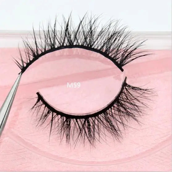 Visofree 3D Mink Eyelashes – Thick Handmade Full Strip Cruelty-Free False Lashes for Makeup M56