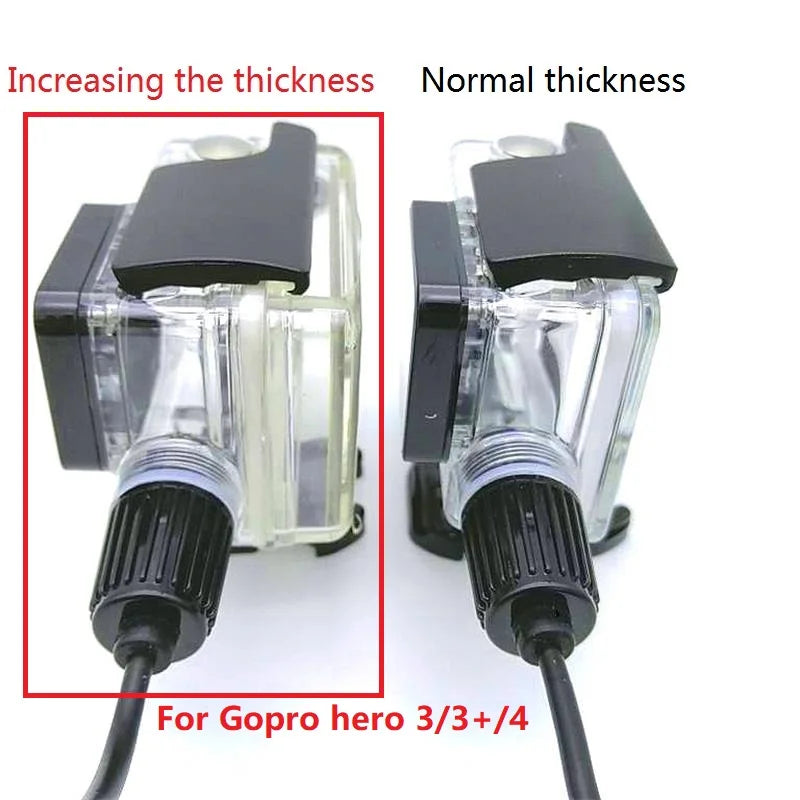 Suptig Waterproof Charging LCD Door Case for GoPro Hero 4/3+/3 – Motorcycle Protective Housing Accessory Shell with Thickened Design