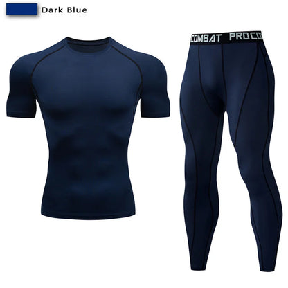 2-Piece Men’s Compression Sportswear Set — Gym, Yoga, Workout & Jogging Tracksuit