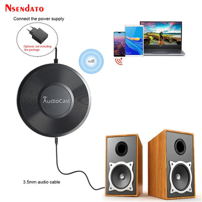 M5 AudioCast Airplay Wireless Music Receiver – 2.4G WIFI HiFi Speaker Adapter for DLNA, Spotify & Audio Streaming