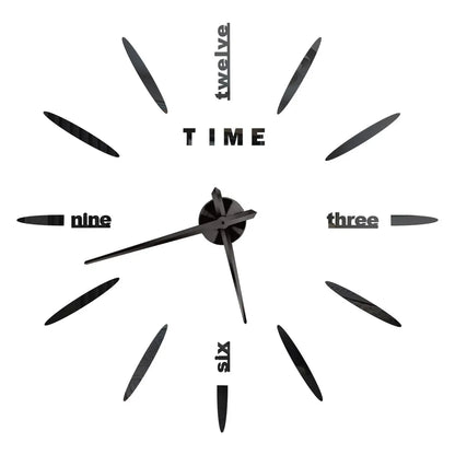 3D DIY Wall Clock - Modern Acrylic Mirror Sticker Quartz Clock For Living Room Decor With Silent Movement