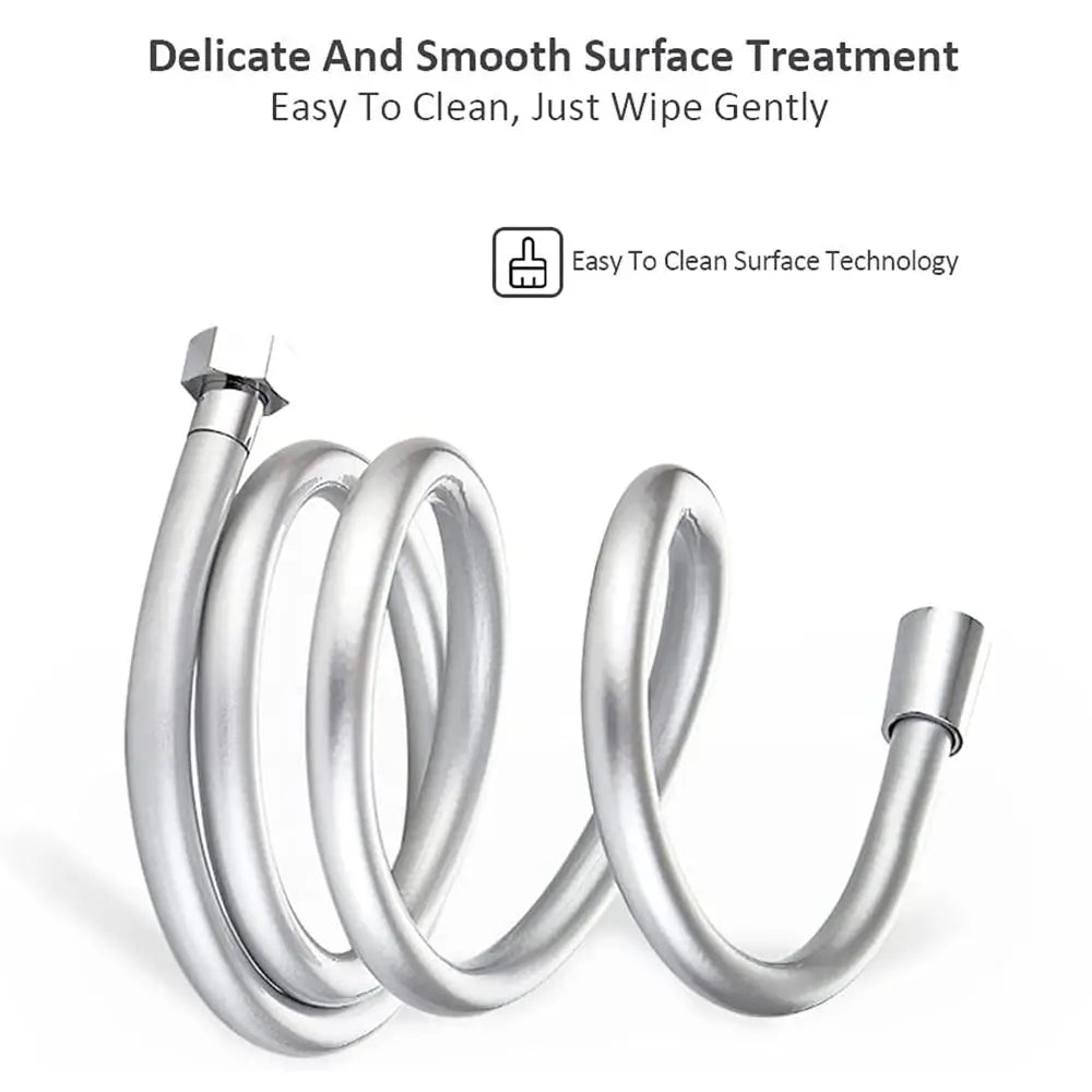 1/1.5/2M PVC Handheld Shower Hose — Flexible, Anti-Kink, Explosion-Proof Bathroom Faucet Extension Tube
