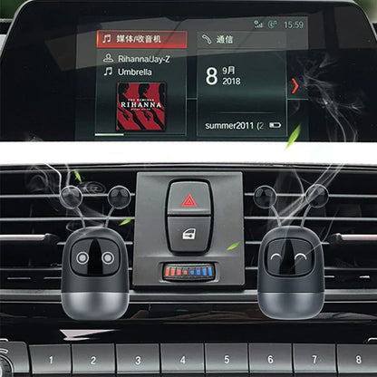 Cute Robot Car Perfume: Aromatherapy Air Outlet Clip Diffuser + Long-lasting Fragrance Solid Perfume