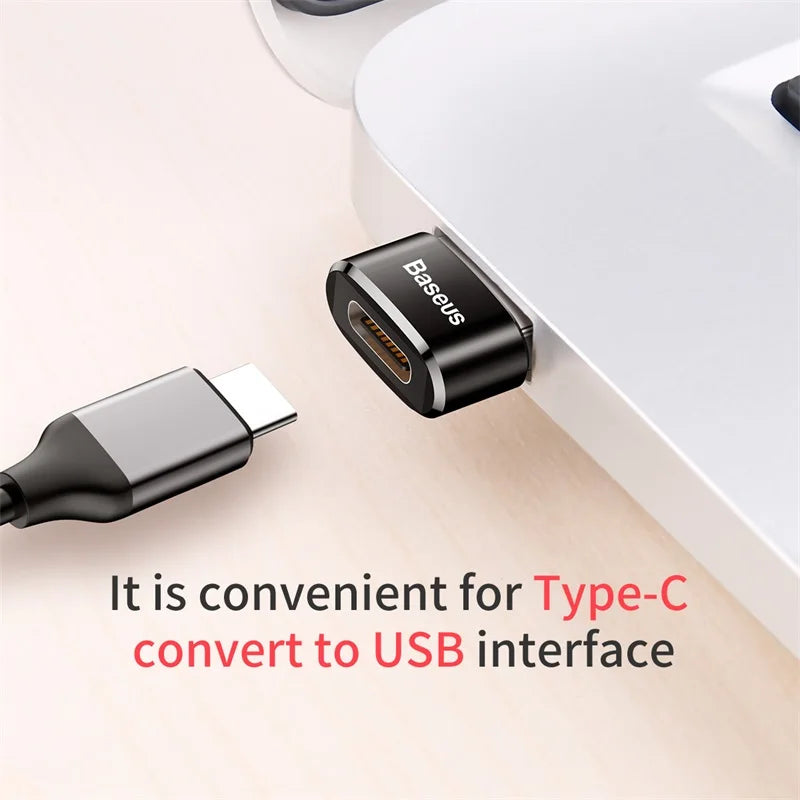 Baseus USB to Type-C OTG Adapter – USB-C Male to Micro USB Female Converter for MacBook, Samsung S20, USBC OTG Connector