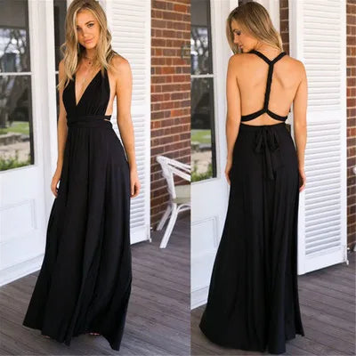 Multiway Convertible Boho Maxi Dress – DIY Wrap Infinity Bandage Long Dress for Women, Party, Bridesmaid & Club Wear