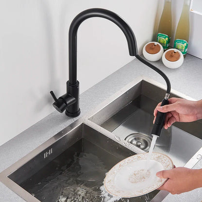 Pull-Out Sensor Black Kitchen Faucet - Sensitive Touch Control Mixer Tap for Kitchen Sink