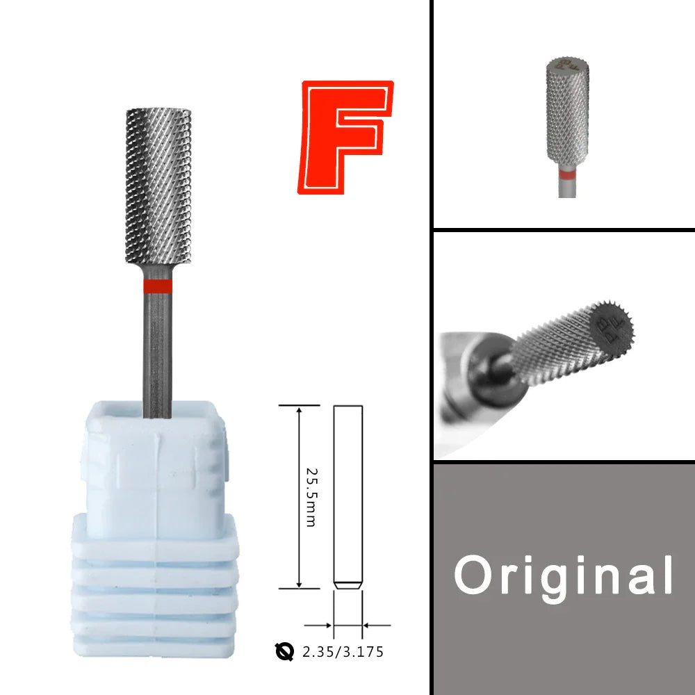 RolinStar 5.35 Small Barrel Silver Tungsten Steel Carbide Nail Drill Bits – Milling Cutter German Accessories