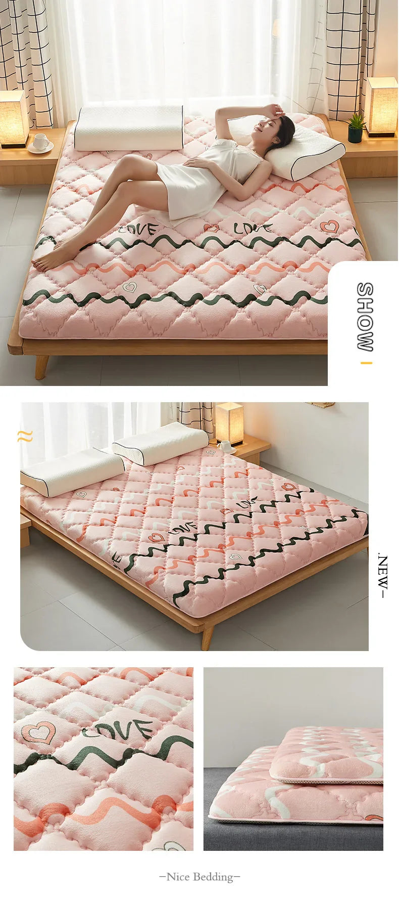 6/10cm Thai Natural Latex Floor Mattress – Foldable Tatami Mat with 95D Filling & Cotton Cover, Slow Rebound Comfort