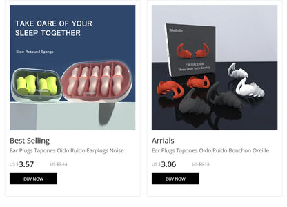 Universal Sleep Earplugs – Noise Reduction Ear Plugs for Comfortable Rest & Noise Blocking