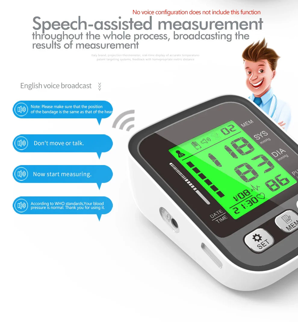 KIUZOU Upper Arm Automatic Blood Pressure Monitor – Sphygmomanometer for Accurate Arterial Pressure Measurement