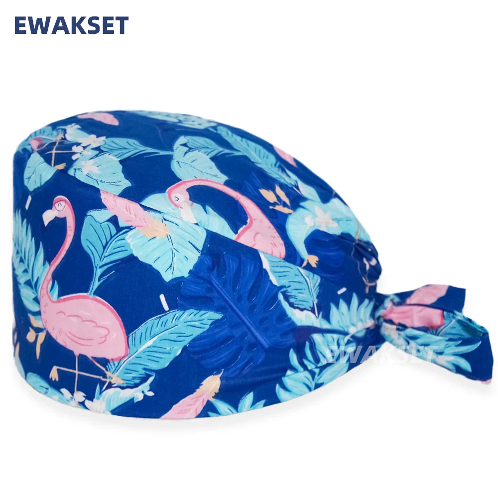 Unisex Soft Scrub Cap – Cartoon Print Surgical Hat for Men and Women, Operating Room Nursing Accessories