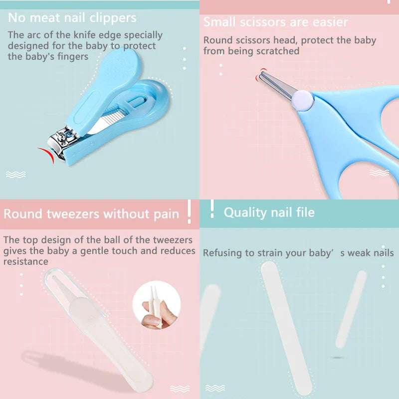 Baby Grooming & Health Care Kit – Multi-Piece Newborn Hygiene Set with Nail Cutter, Scissors & Cleaning Tools for Infant Care