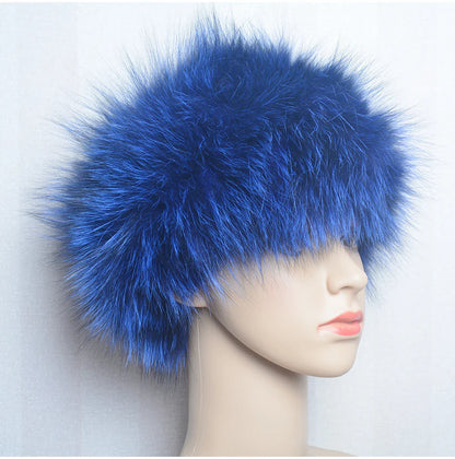 2025 Real Fox Fur Scarf and Headband – Luxury Winter Neck Warmer for Women, 100% Natural Fur, Elastic Ring Muffler