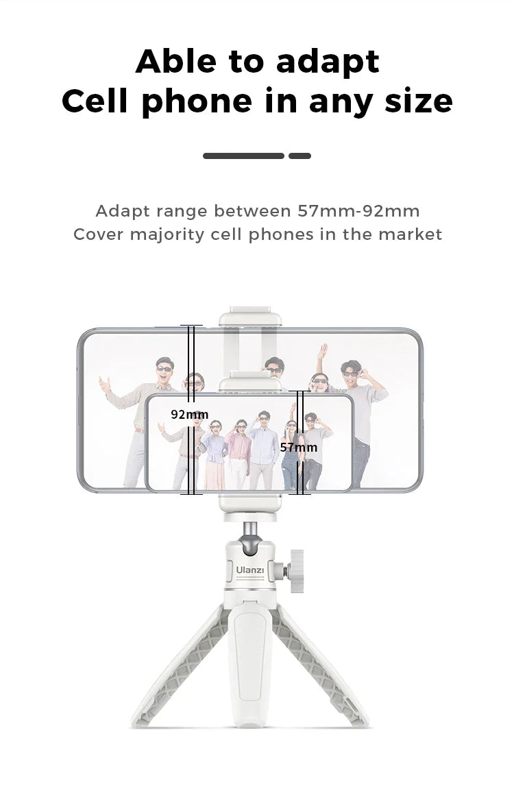 Ulanzi MT-08 Mini Tripod – White Foldable Monopod Mount with 1/4'' Universal Tripod for DSLR, Android & iPhone Smartphones