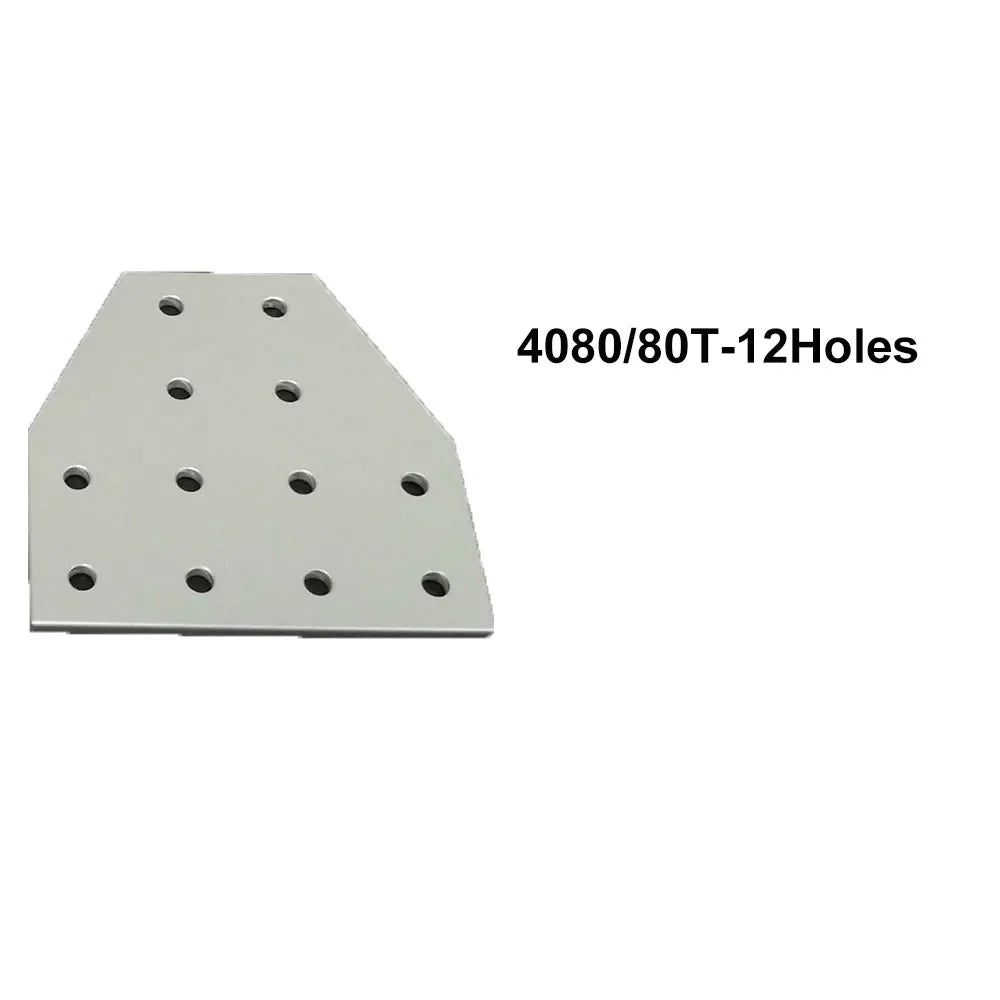 12 Hole Silver Corner Bracket Joint Plate - Angle Connector for 4040/6060 Aluminum Profiles