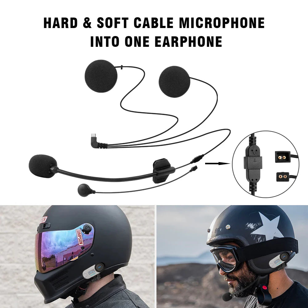 FreedConn Bluetooth Motorcycle Intercom Helmet Headset - Wireless Motorbike Interphone with LCD Screen & FM Earphone