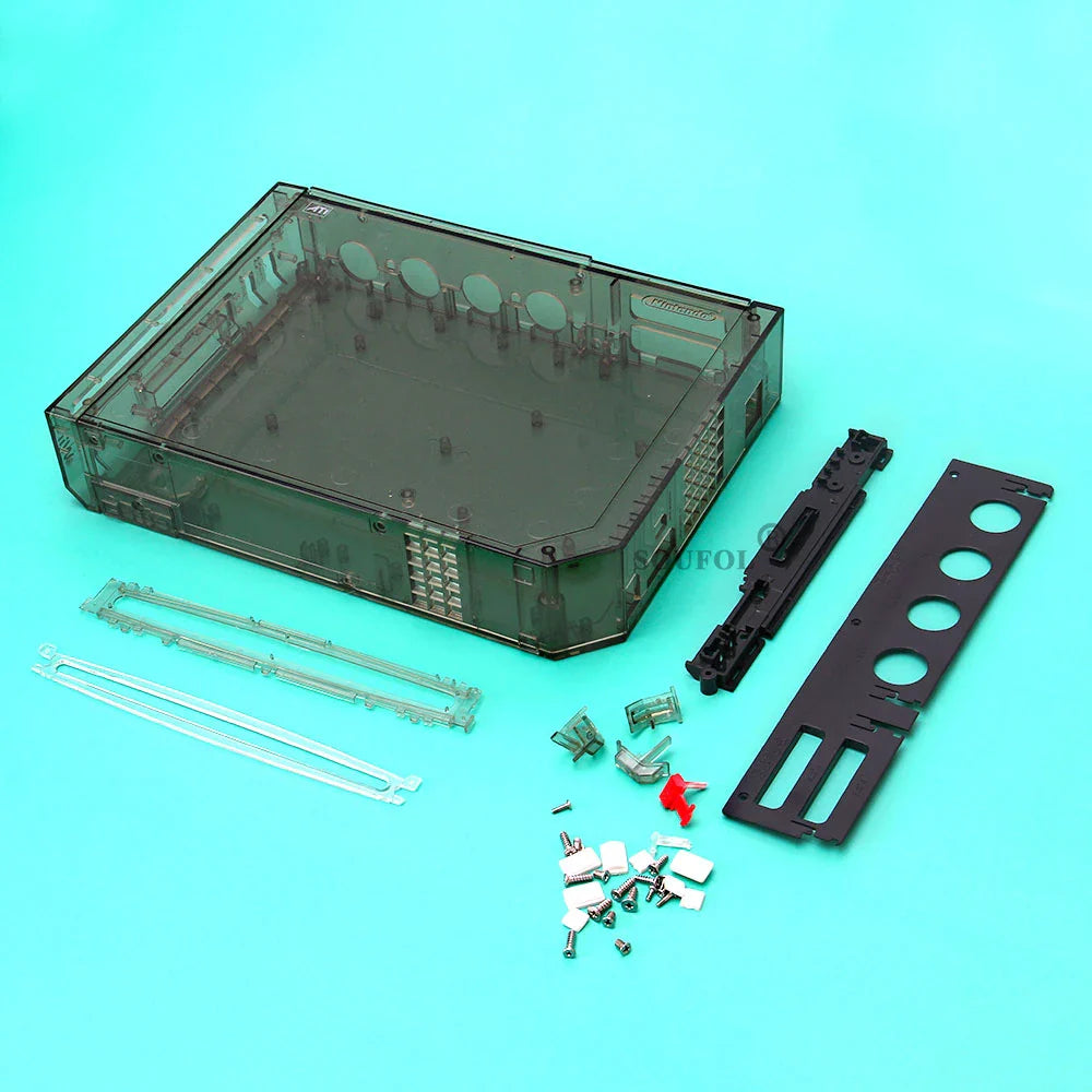 TRN Black Full Case Cover for Wii – Transparent Housing Shell with Buttons for Nintendo Wii Game Console