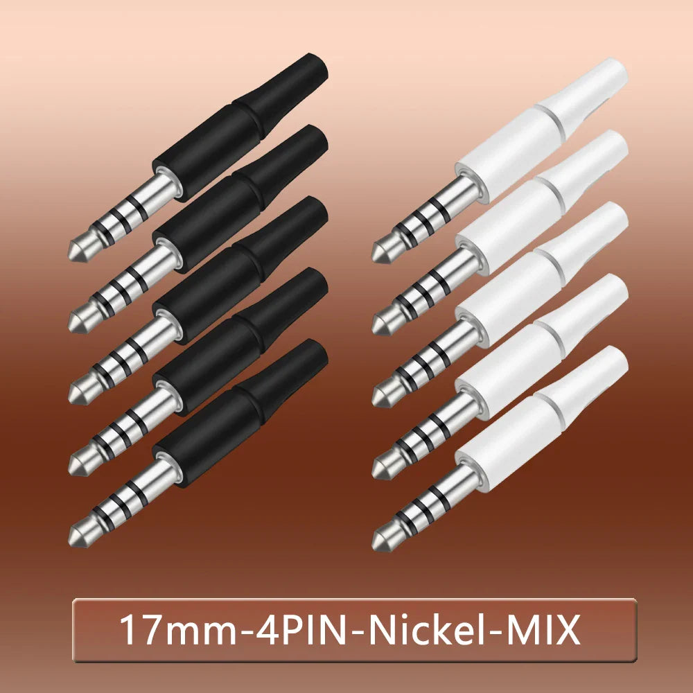 10pcs White & Black 3.5mm Stereo Headset Plug Adapter 3/4 Poles Audio Jack Connector for iPhone 2.5mm
