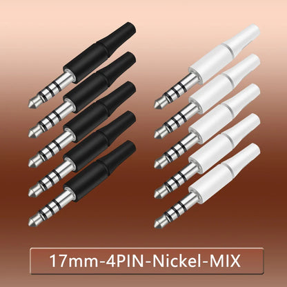 10pcs White & Black 3.5mm Stereo Headset Plug Adapter 3/4 Poles Audio Jack Connector for iPhone 2.5mm