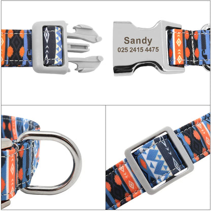 Adjustable Nylon Dog & Cat Collar – Personalized ID Collar with Engraved Name Buckle, Anti-Lost for Small, Medium & Large Pets