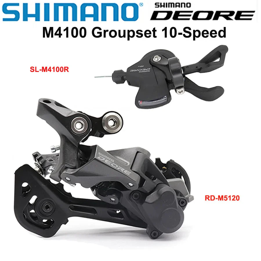 SHIMANO DEORE 10-Speed Groupset M4100 – Original Shifter SL-M4100-R & Rear Derailleur RD-M5120/ RD-M4120-SGS