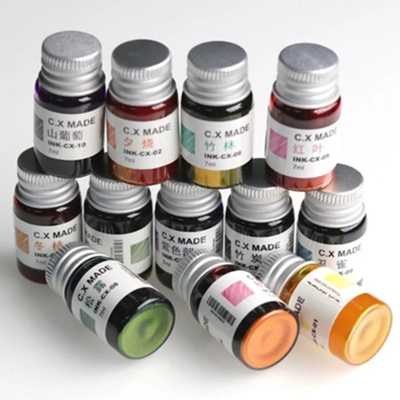 20ml Colorful Smooth Liquid Ink Refill – Bright Comic Ink for Carbon Pens, Office & School Stationery