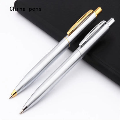 High Quality 039 Push Ballpoint Pen – Gold & Silver Medium Nib Writing Pen for Business, Office & School Supplies